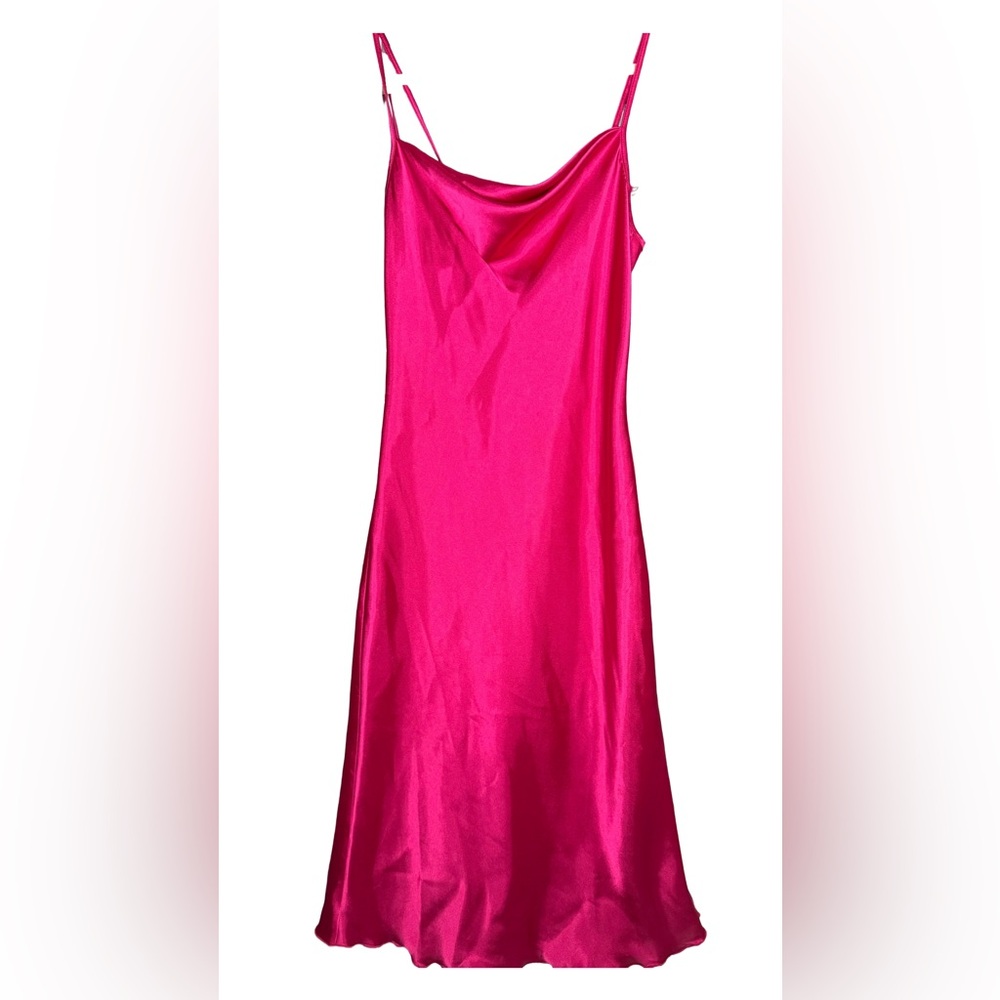 Bebe Fuchsia Satin Chemise
